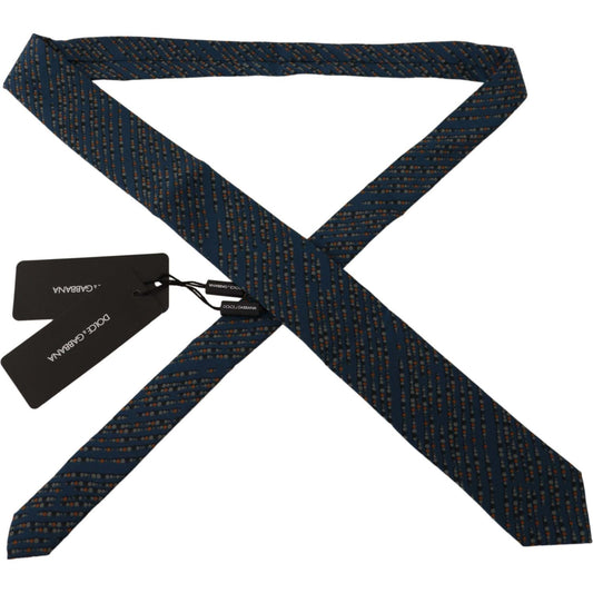 Dolce & Gabbana Elegant Silk Blue Bow Tie blue-circle-fantasy-print-silk-adjustable-accessory-tie-1