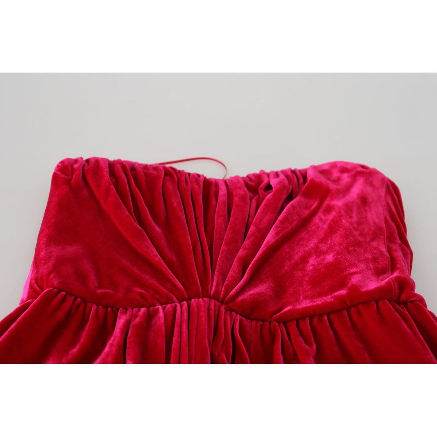 Dolce & Gabbana Enchanting Strapless Midi Dress in Dark Pink pink-viscose-stretch-strapless-a-line-dress