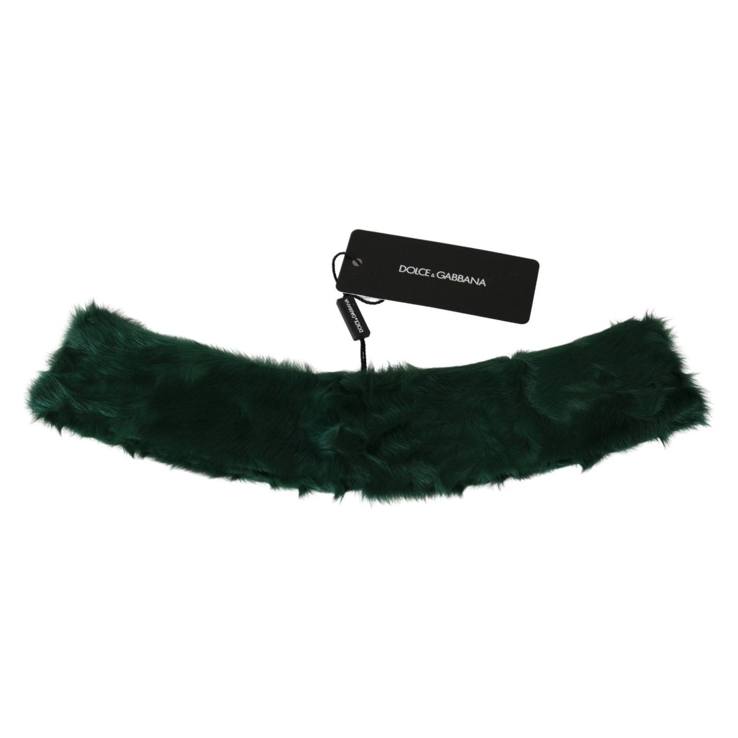 Dolce & Gabbana Luxurious Green Lambskin Scarf for Women green-fur-neck-collar-wrap-lambskin-scarf