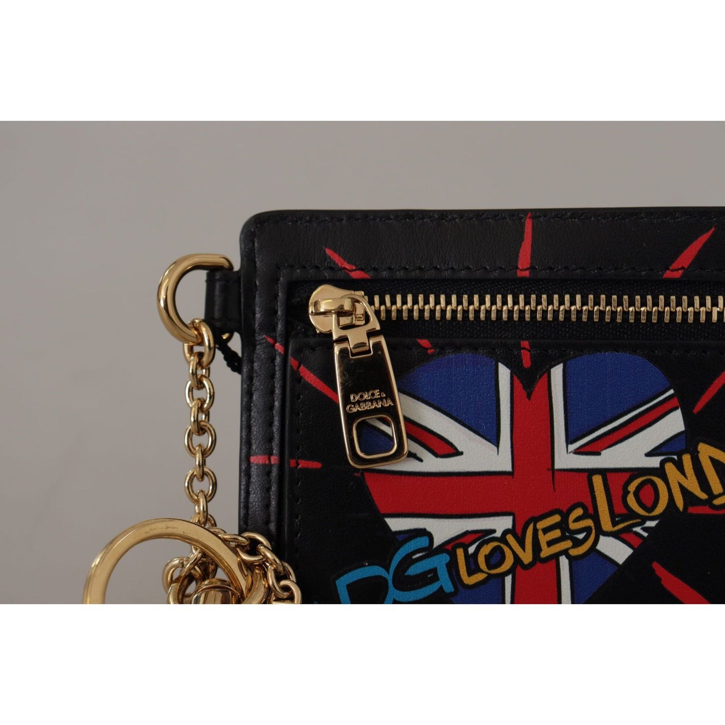Dolce & Gabbana Elegant Leather Coin Wallet With Keyring black-leather-dgloveslondon-keyring-cardholder-coin-case