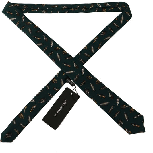 Dolce & Gabbana Elegant Silk Men's Designer Bow Tie black-bottle-fantasy-print-silk-adjustable-accessory-tie