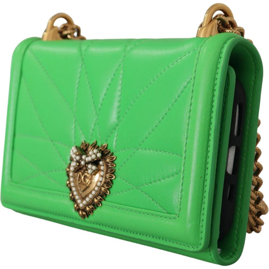 Dolce & Gabbana Elegant Leather iPhone Wallet Case with Chain green-leather-devotion-cardholder-iphone-11-pro-wallet IMG_3537-3ef1e12c-cde.jpg