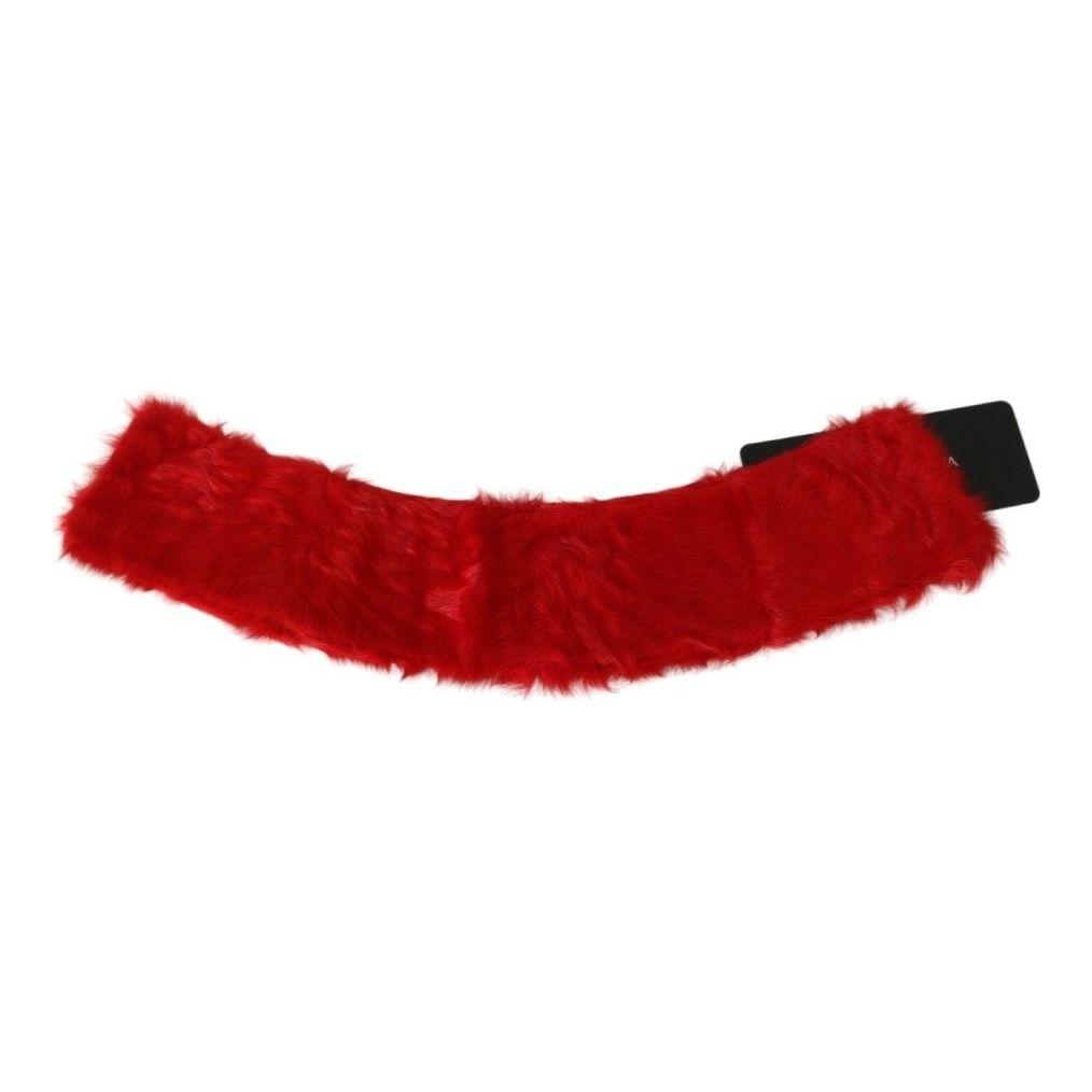 Dolce & Gabbana Elegant Red Lambskin Scarf red-fur-neck-collar-wrap-lambskin-scarf IMG_3537-96b94894-294.jpg