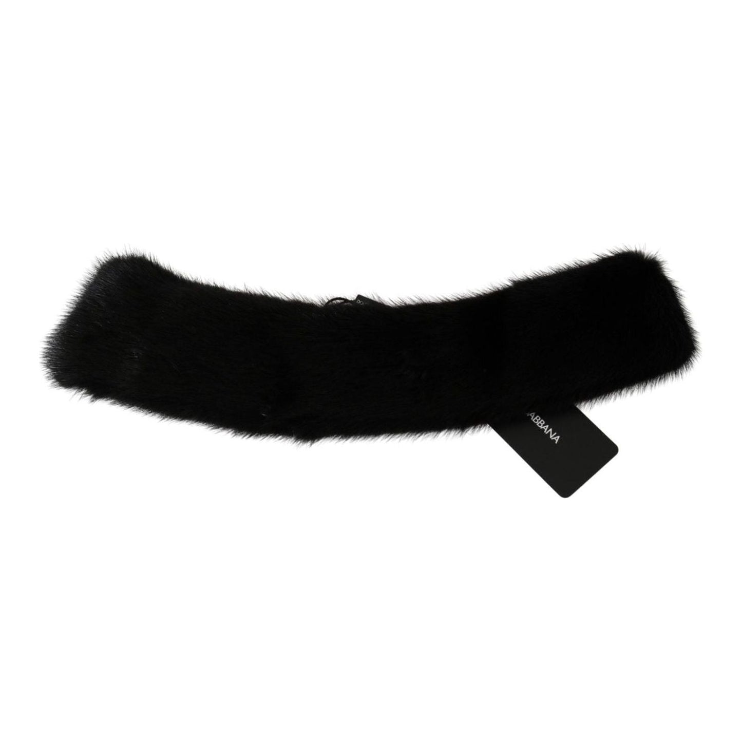 Dolce & Gabbana Elegant Black Mink Fur Scarf black-fur-neck-collar-100-mink-scarf