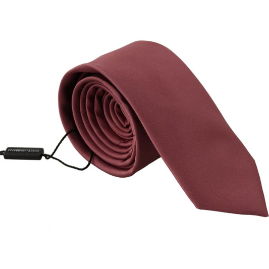 Dolce & Gabbana Elegant Pink Silk Bow Tie pink-solid-print-silk-adjustable-necktie-accessory-tie