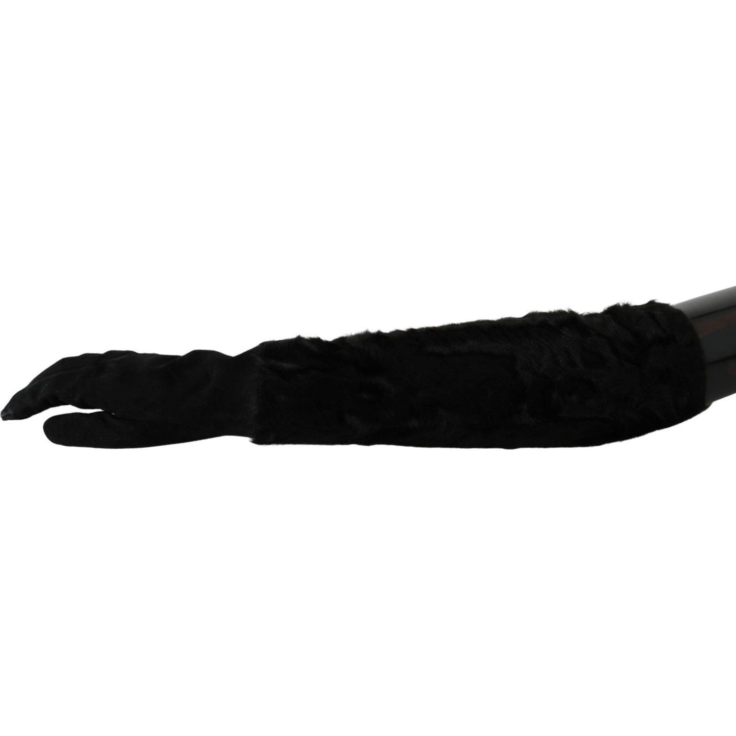 Dolce & Gabbana Elegant Elbow Length Suede Gloves black-elbow-length-mitten-suede-fur-gloves IMG_3584-311e0c19-ee1.jpg
