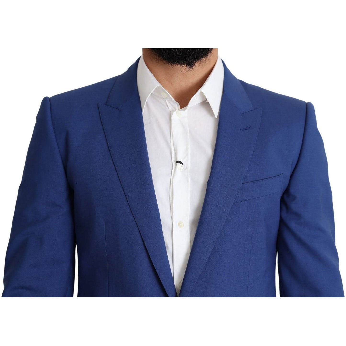 Dolce & Gabbana Exquisite Blue Wool Martini Blazer Jacket blue-wool-single-breasted-coat-martini-blazer