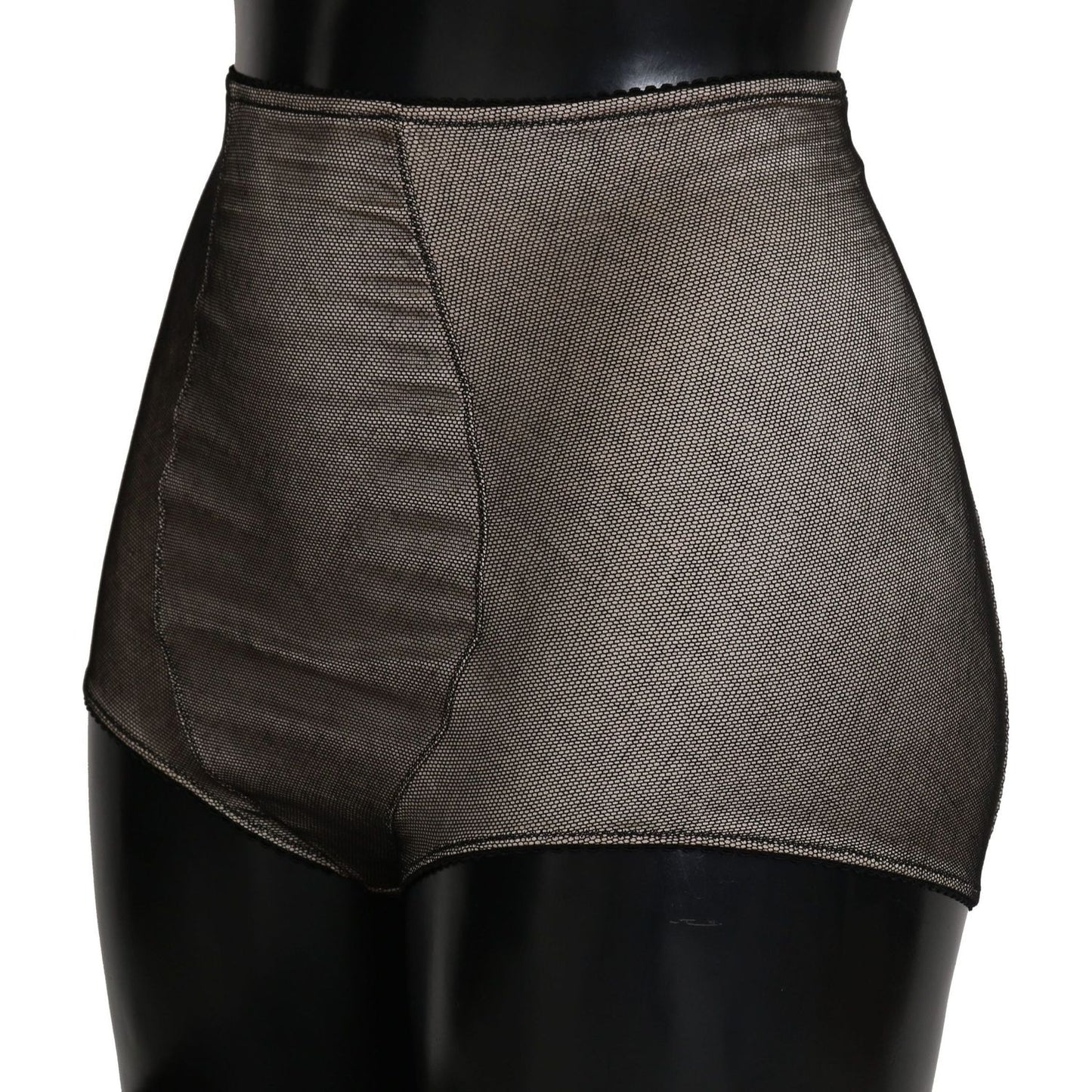 Dolce & Gabbana Beige Black Net Cotton Blend Chic Underwear bottoms-underwear-beige-with-black-net