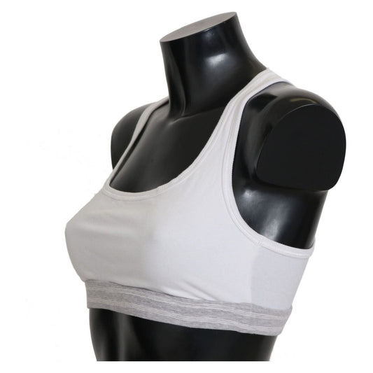 Dolce & Gabbana Elegant White Stretch Sport Bra white-cotton-sport-stretch-bra-underwear