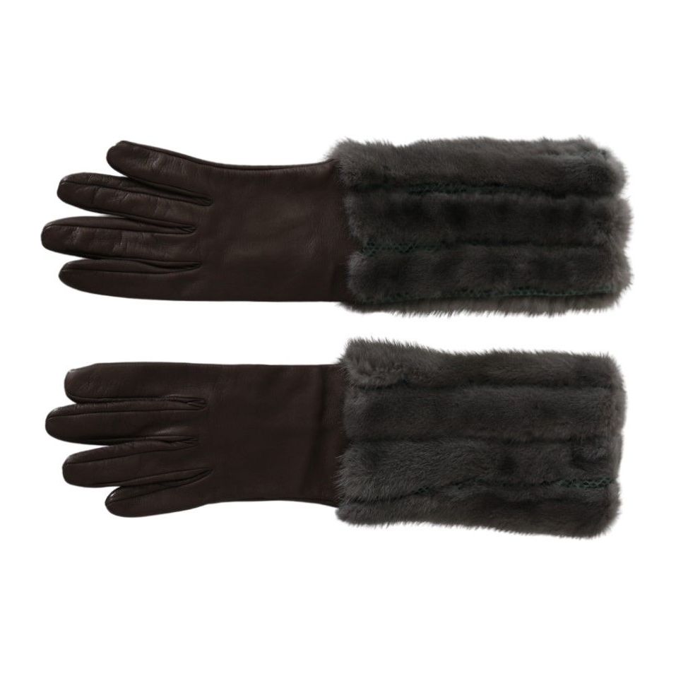 Dolce & Gabbana Elegant Mid-Arm Leather Gloves in Brown brown-mid-arm-length-leather-fur-gloves-1 IMG_3660-6a7dcd10-844.jpg