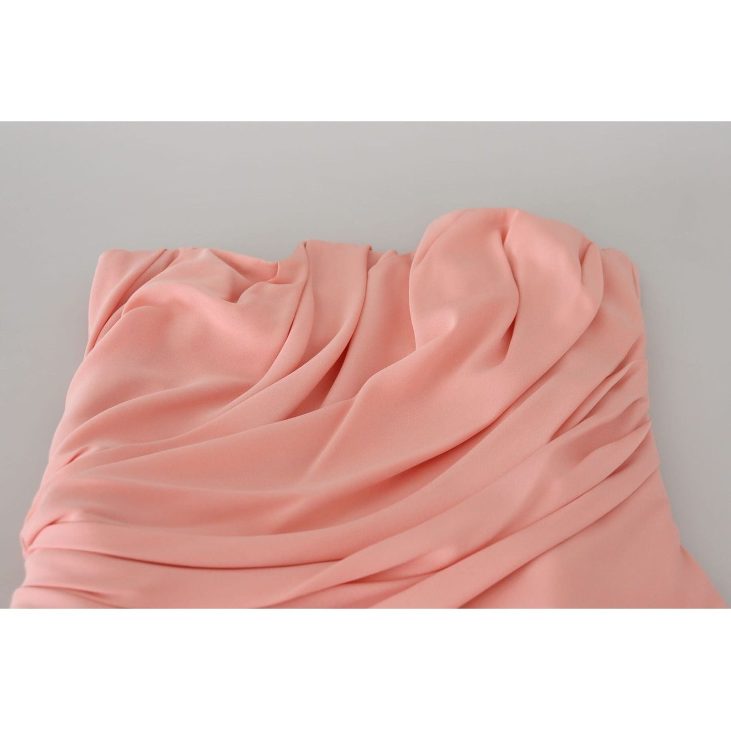 Dolce & Gabbana Elegant Pink Strapless Midi Silhouette pink-silk-stretch-strapless-sheath-dress