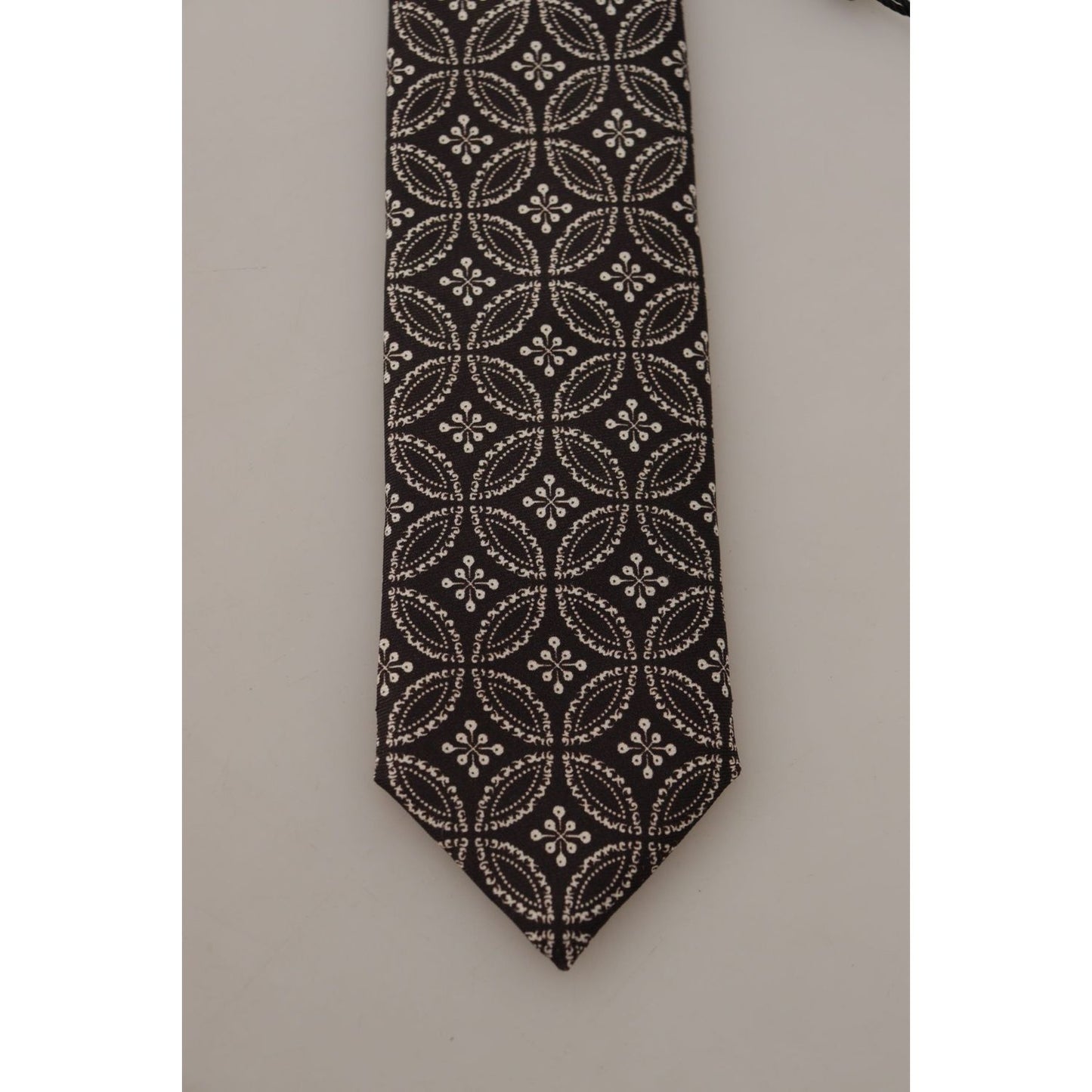 Dolce & Gabbana Elegant Silk Black and White Bow Tie black-white-fantasy-print-silk-adjustable-accessory-tie