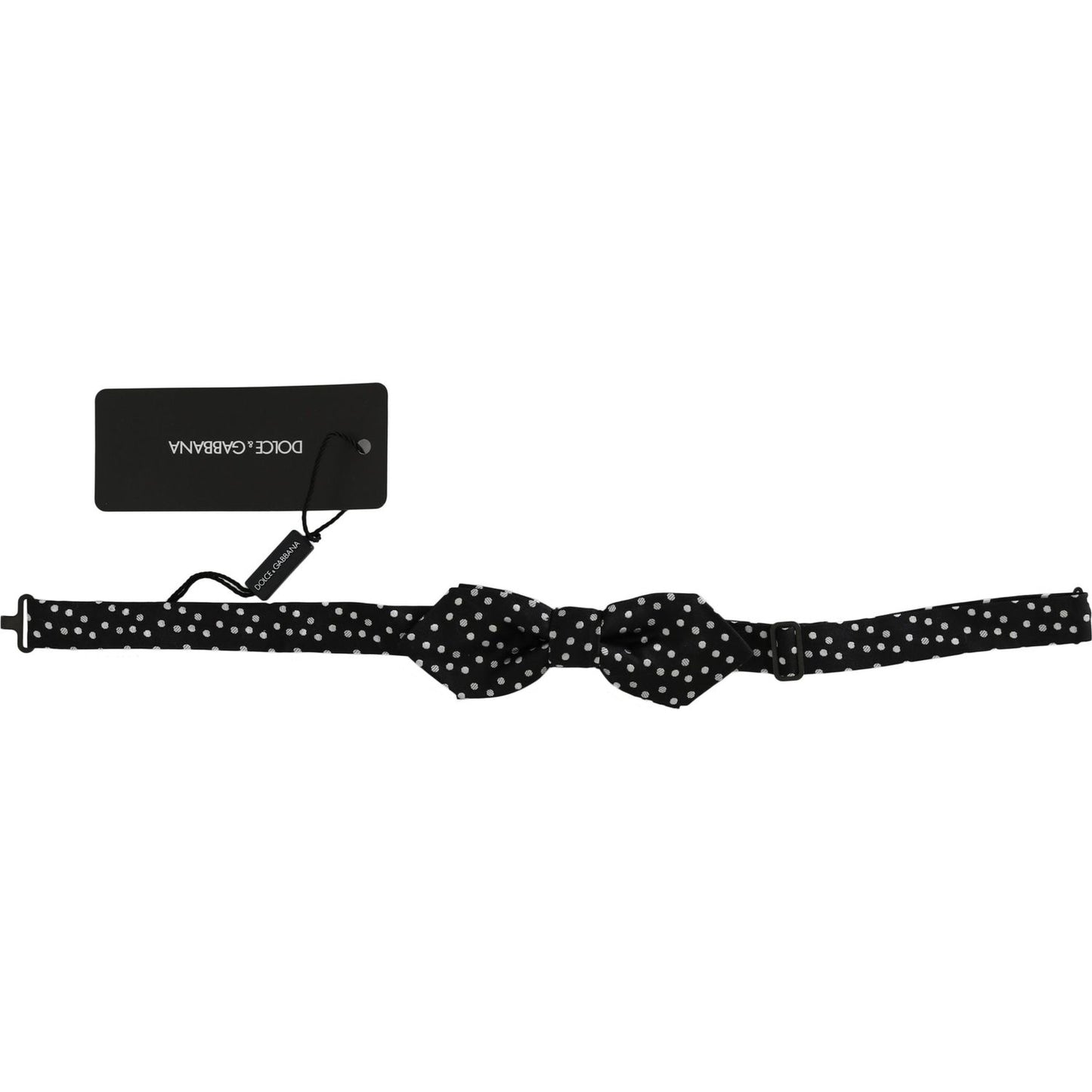 Dolce & Gabbana Elegant Black Polka Dot Silk Bow Tie black-polka-dots-silk-adjustable-neck-papillon-men-bow-tie-1 Bow Tie IMG_3691-1-scaled.jpg