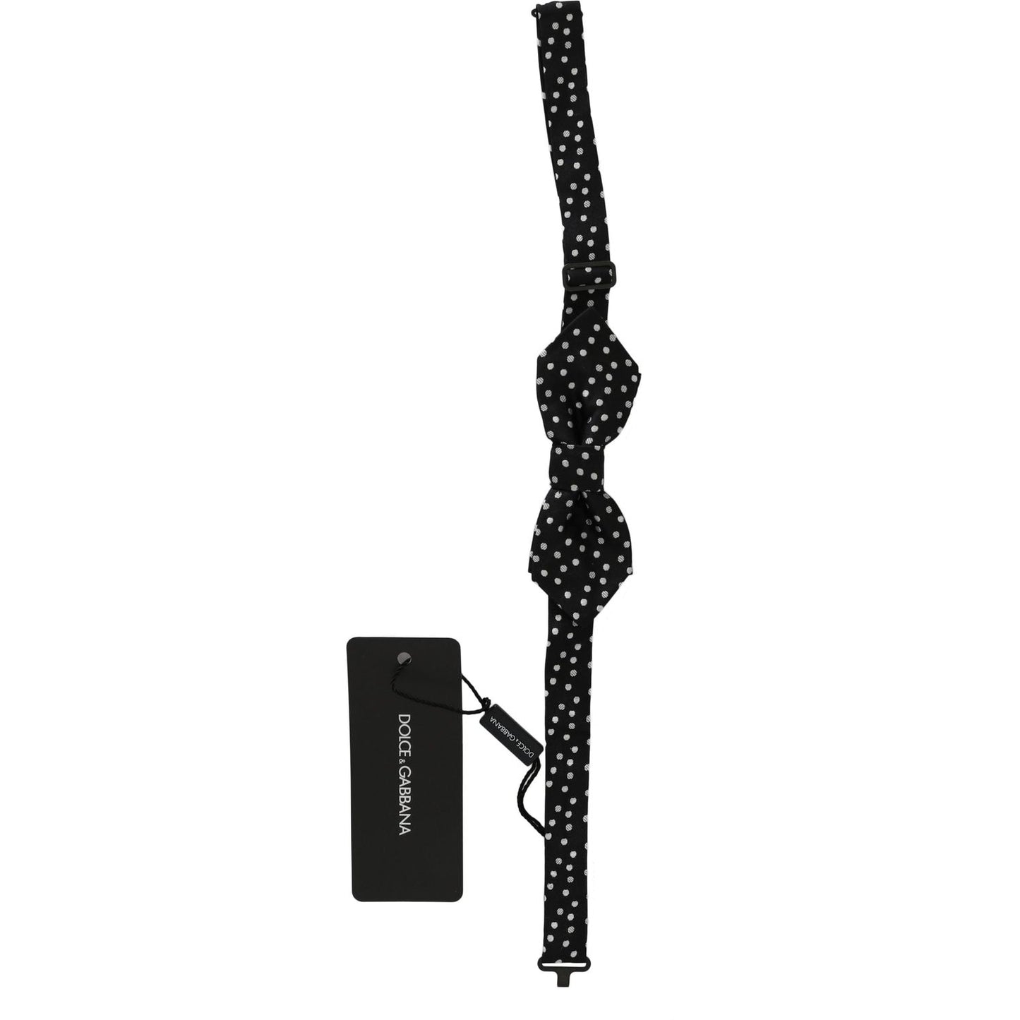 Dolce & Gabbana Elegant Black Polka Dot Silk Bow Tie black-polka-dots-silk-adjustable-neck-papillon-men-bow-tie-1 Bow Tie IMG_3691-scaled.jpg