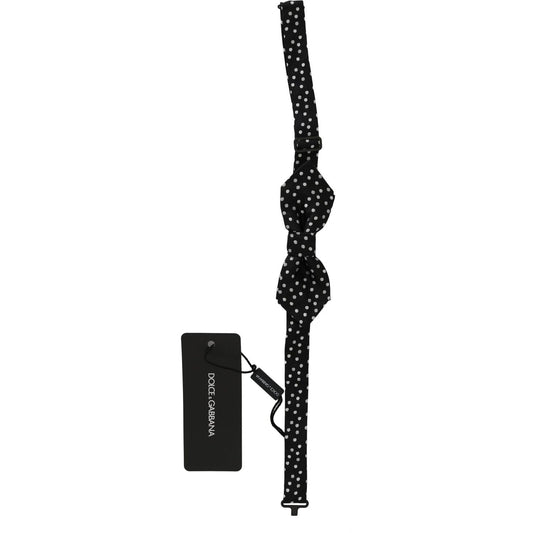 Dolce & Gabbana Elegant Black Polka Dot Silk Bow Tie Bow Tie black-polka-dots-silk-adjustable-neck-papillon-men-bow-tie-1