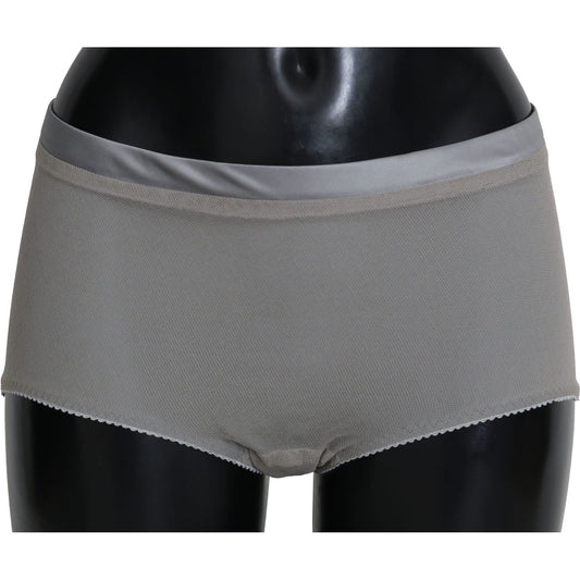 Dolce & Gabbana Shimmering Silver Stretch Cotton Underwear underwear-silver-with-net-silk-bottoms