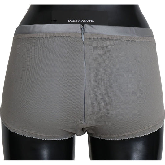 Dolce & Gabbana Shimmering Silver Stretch Cotton Underwear underwear-silver-with-net-silk-bottoms