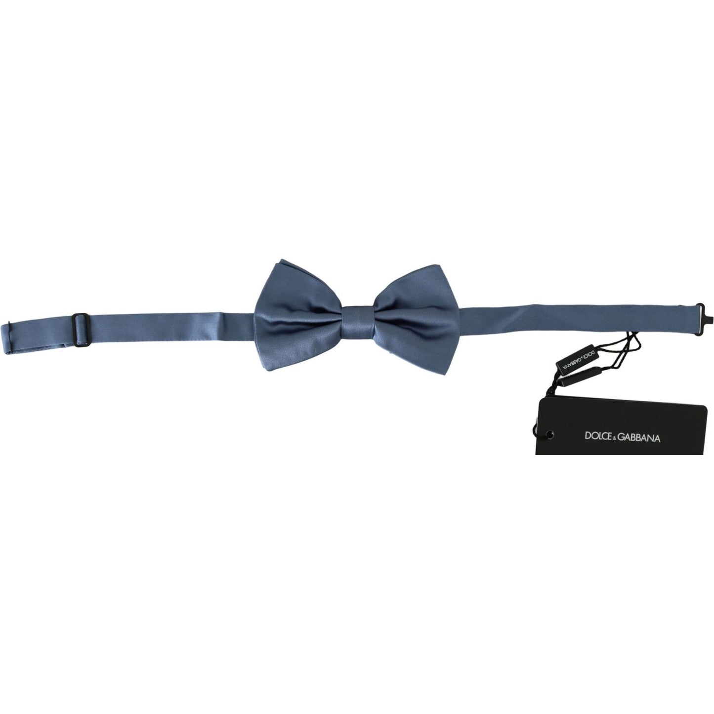 Dolce & Gabbana Elegant Blue Silk Bow Tie blue-100-silk-adjustable-neck-papillon-bow-tie-1 Bow Tie IMG_3715-scaled-999cd7b0-774.jpg