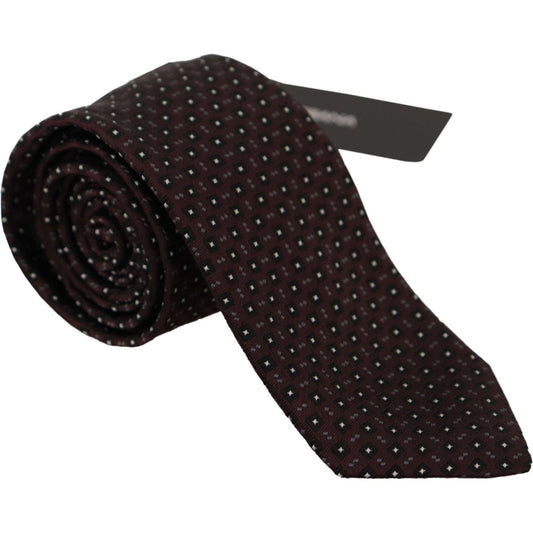 Dolce & Gabbana Elegant Geometric Silk Bow Tie black-square-geometric-pattern-necktie-accessory