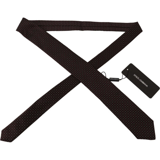 Dolce & Gabbana Elegant Geometric Silk Bow Tie black-square-geometric-pattern-necktie-accessory