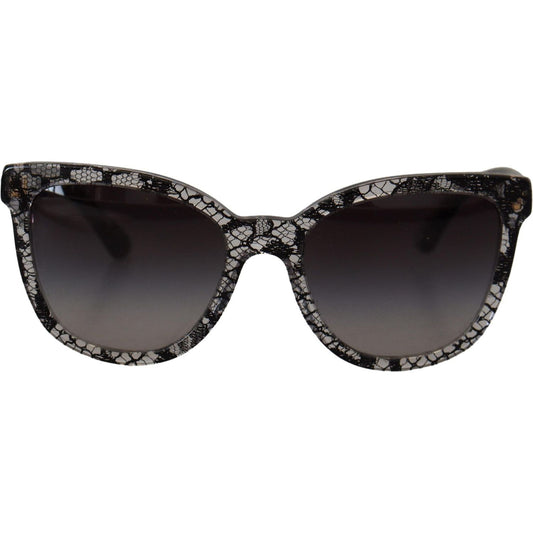 Dolce & Gabbana Elegant White Lace Applique Sunglasses black-lace-white-acetate-frame-shades-dg4190-sunglasses IMG_3765-scaled-aac6b774-de2.jpg