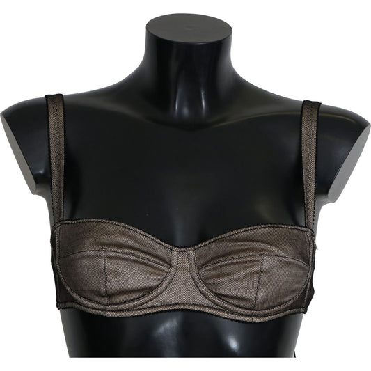 Dolce & Gabbana Elegant Brown Stretch Bra Womens Underwear brown-regg-balconcino-imbottito-bra-underwear