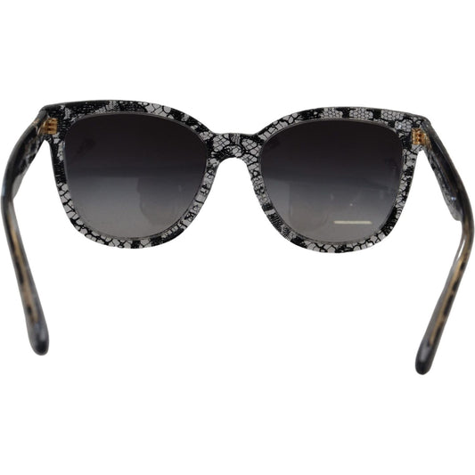 Dolce & Gabbana Elegant White Lace Applique Sunglasses black-lace-white-acetate-frame-shades-dg4190-sunglasses IMG_3768-scaled-c3368aa7-03c.jpg