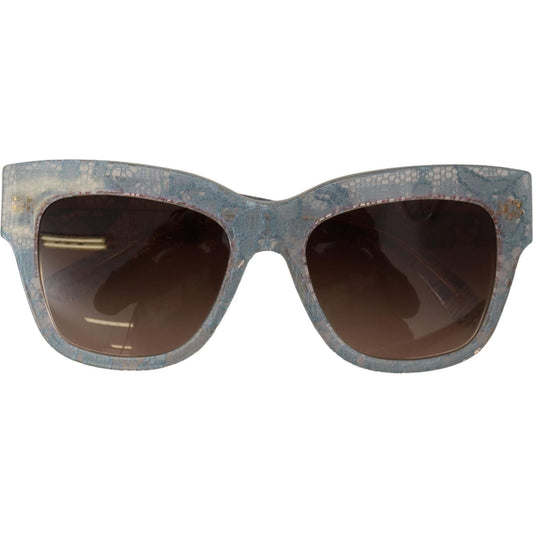 Dolce & Gabbana Chic Sicilian Lace Acetate Sunglasses blue-lace-acetate-rectangle-shades-dg4231-sunglasses