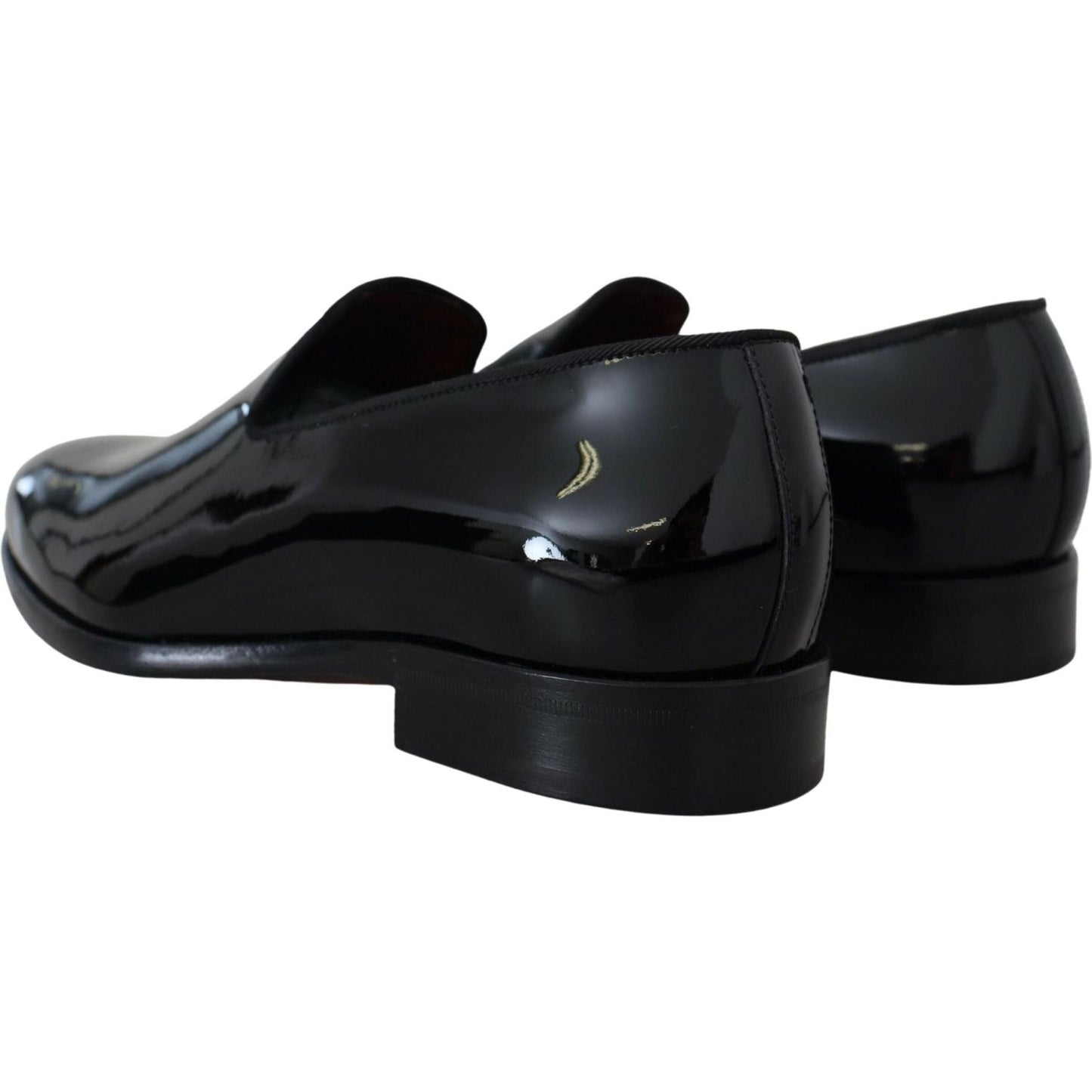 Dolce & Gabbana Sleek Black Patent Loafers black-patent-slipper-loafers-slipon-shoes