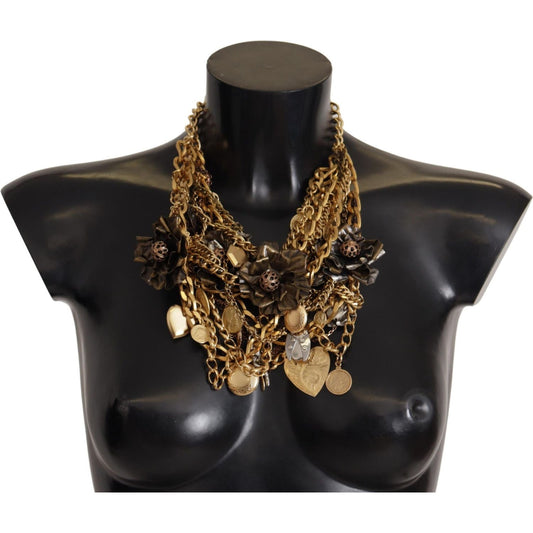 Dolce & Gabbana Sicilian Glamour Gold Statement Necklace gold-brass-sicily-charm-heart-statement-necklace WOMAN NECKLACE