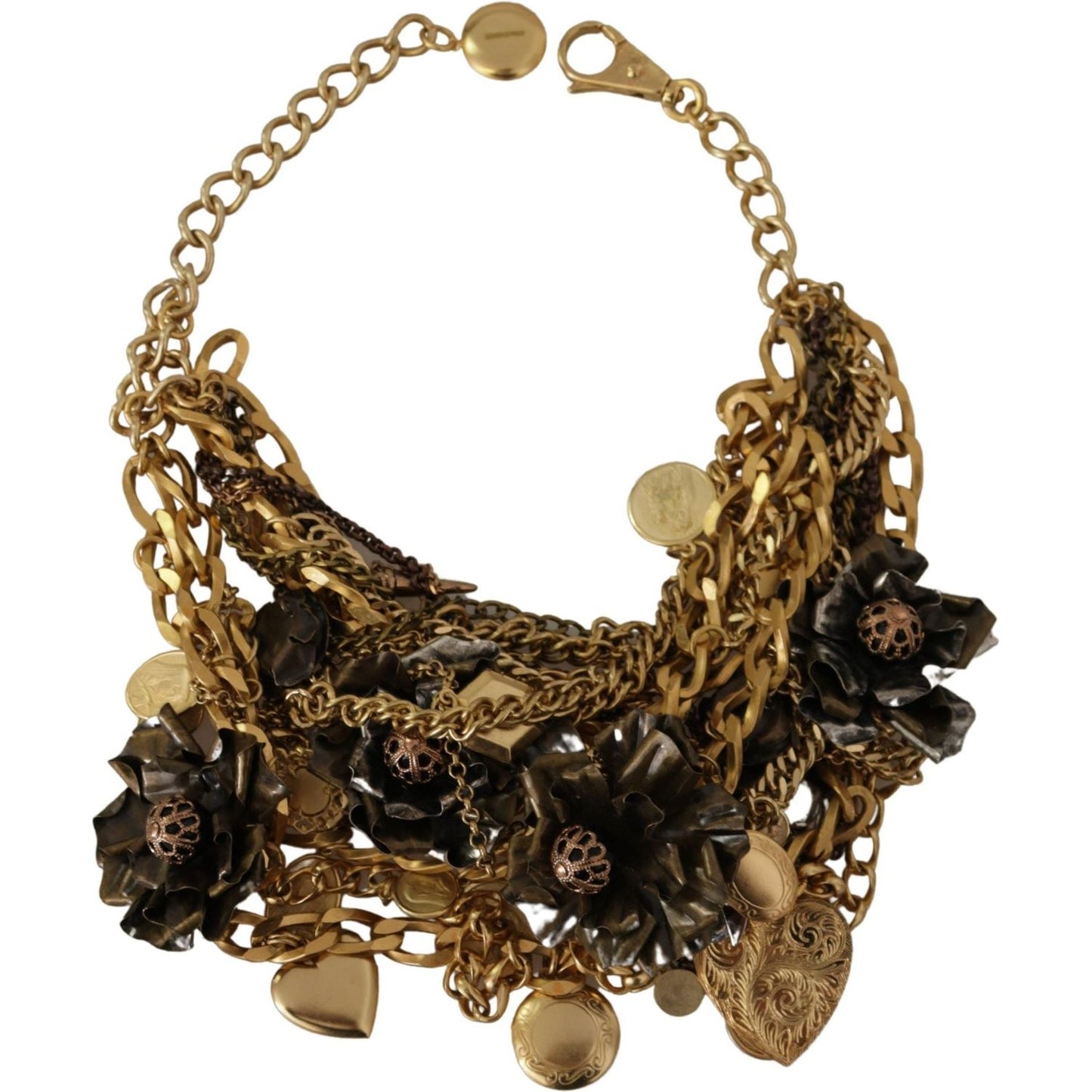 Dolce & Gabbana Sicilian Glamour Gold Statement Necklace gold-brass-sicily-charm-heart-statement-necklace WOMAN NECKLACE IMG_3830-1335205b-05e.jpg