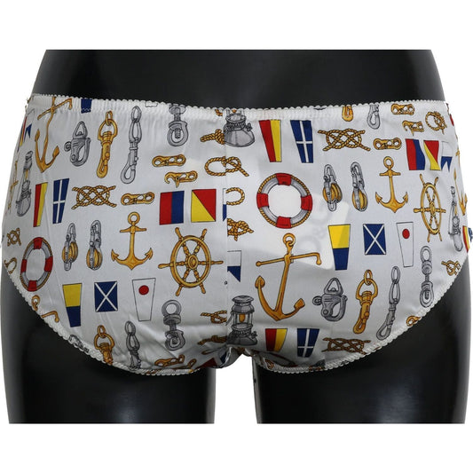 Dolce & Gabbana Chic Sailor Print Women Underwear underwear-sailor-print-silk-bottoms