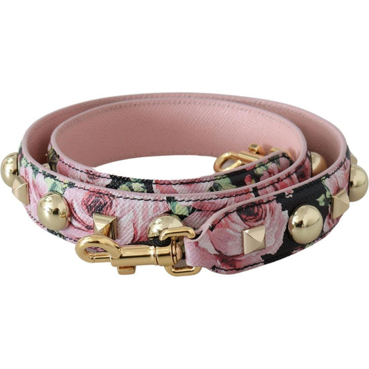 Dolce & Gabbana Floral Gold Stud Leather Strap in Pink pink-floral-gold-studs-bag-accessory-shoulder-strap IMG_3900-f3da932f-af9.jpg