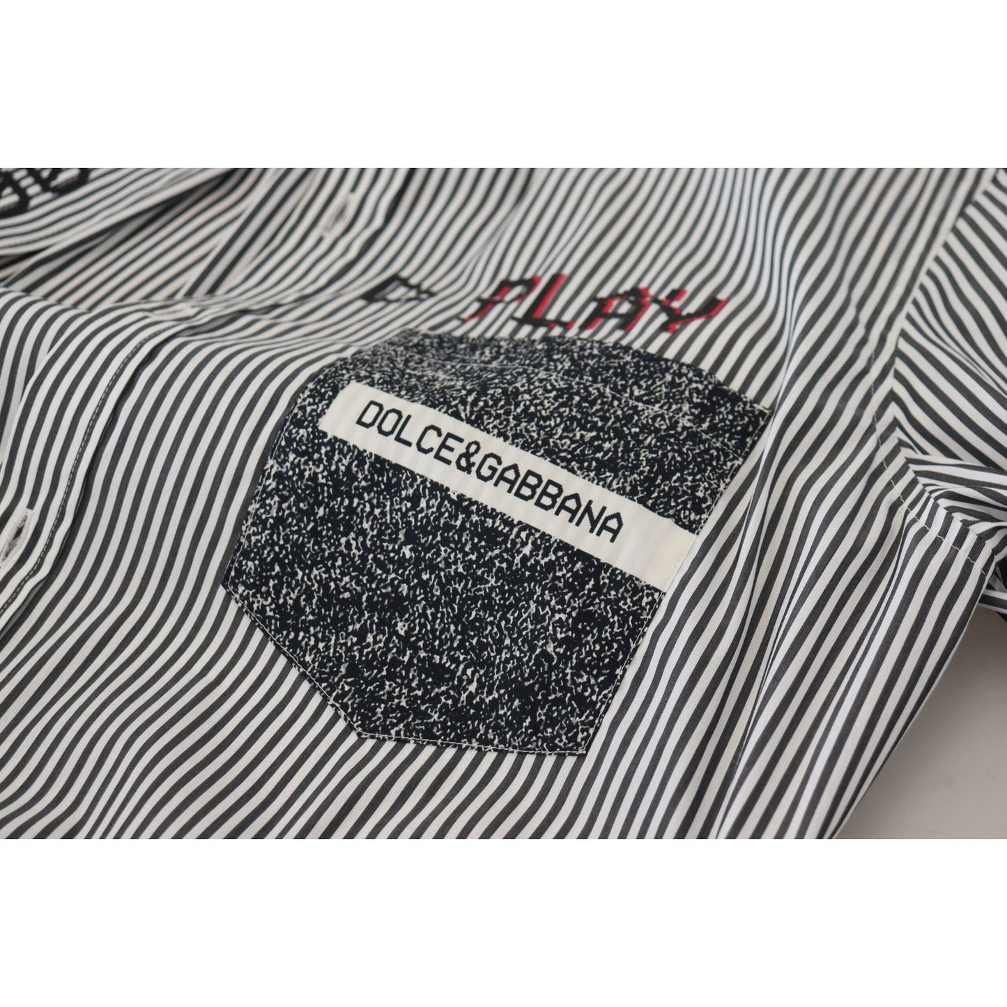 Dolce & Gabbana Classic Black and White Striped Button-Down Shirt black-white-striped-printed-casual-cotton-shirt