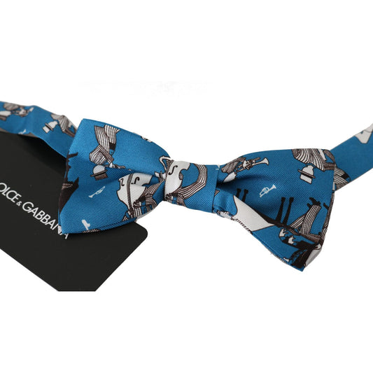 Dolce & Gabbana Elegant Silk Jazz Club Bow Tie Bow Tie blue-jazz-club-silk-adjustable-neck-papillon-men-bow-tie