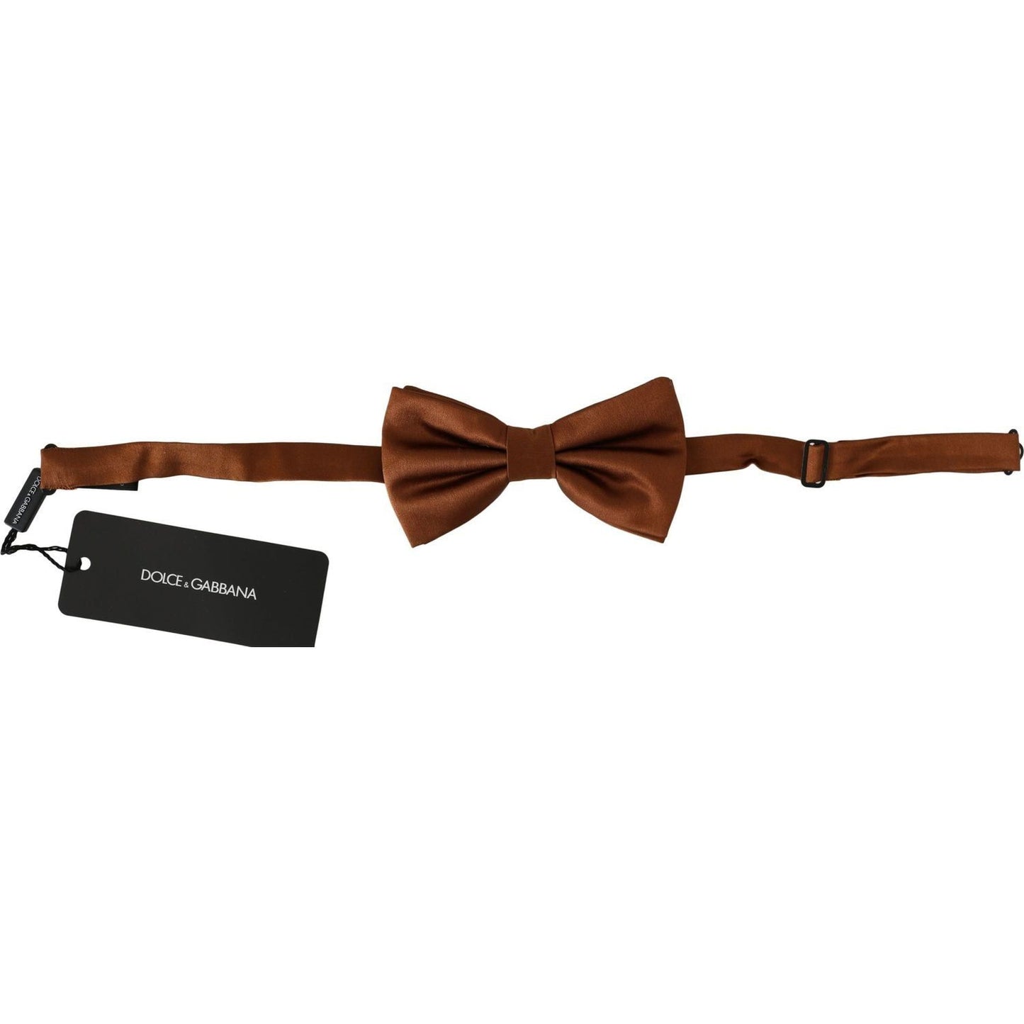 Dolce & Gabbana Elegant Silk Bow Tie in Bronze Elegance Bow Tie men-brown-100-silk-adjustable-neck-papillon-bow-tie-1