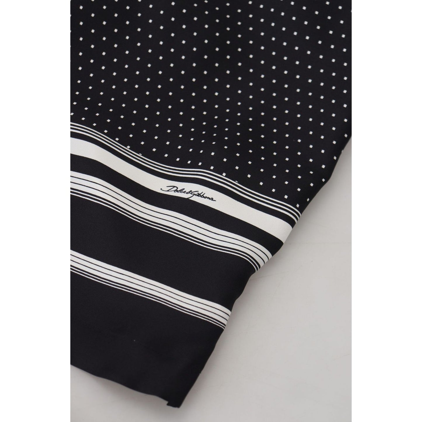 Dolce & Gabbana Elegant Silk Polka Dot Pajama Top black-white-polka-dots-men-pajama-silk-top