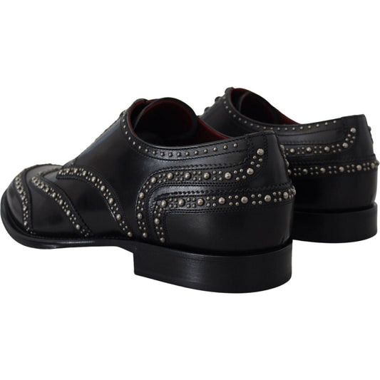 Dolce & GabbanaElegant Studded Black Derby ShoesMcRichard Designer Brands£539.00