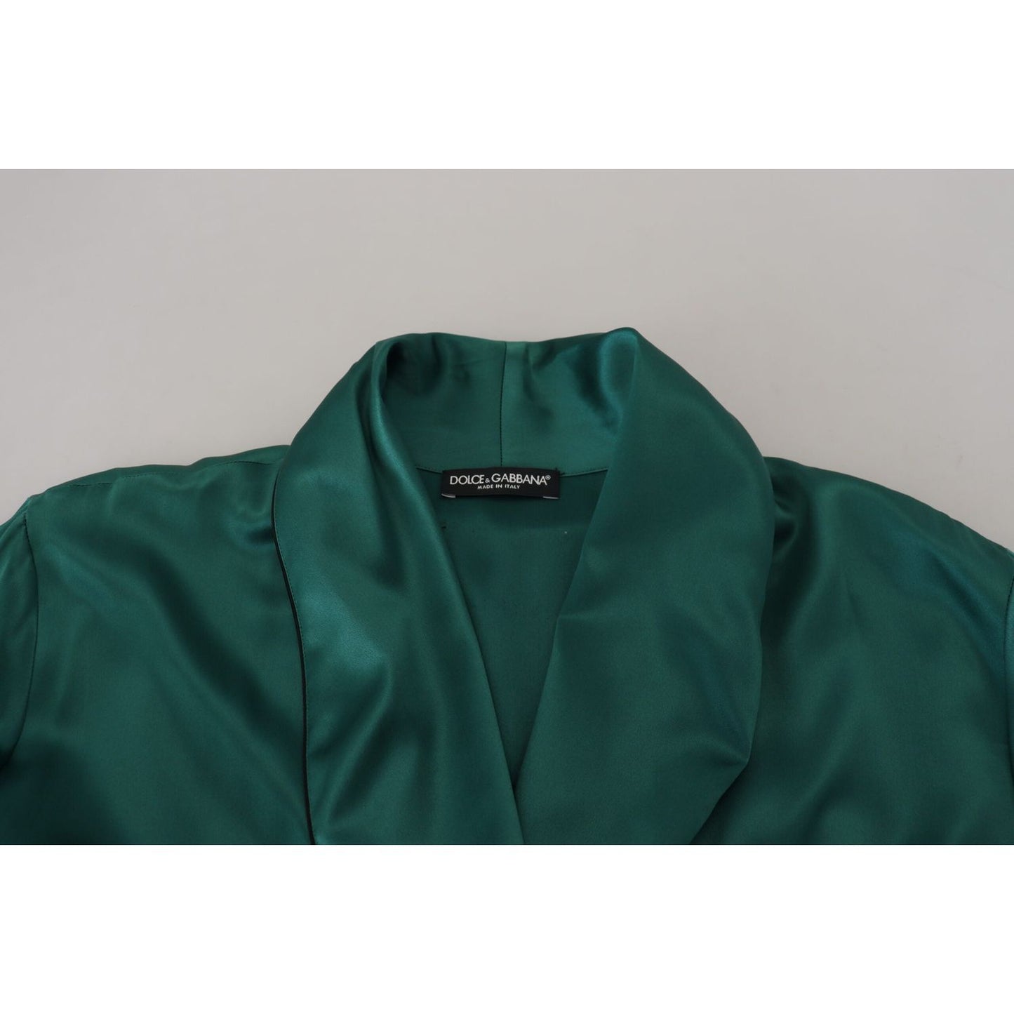 Dolce & Gabbana Elegant Silk Robe in Lush Green green-silk-waist-belt-robe-sleepwear IMG_4012-scaled-530c360c-af3.jpg