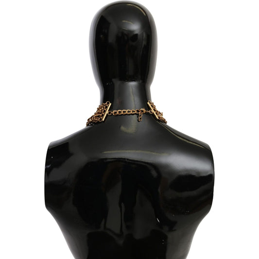 Dolce & Gabbana | Gold Parrot Crystal Floral Charm Statement Necklace Necklace | McRichard Designer Brands