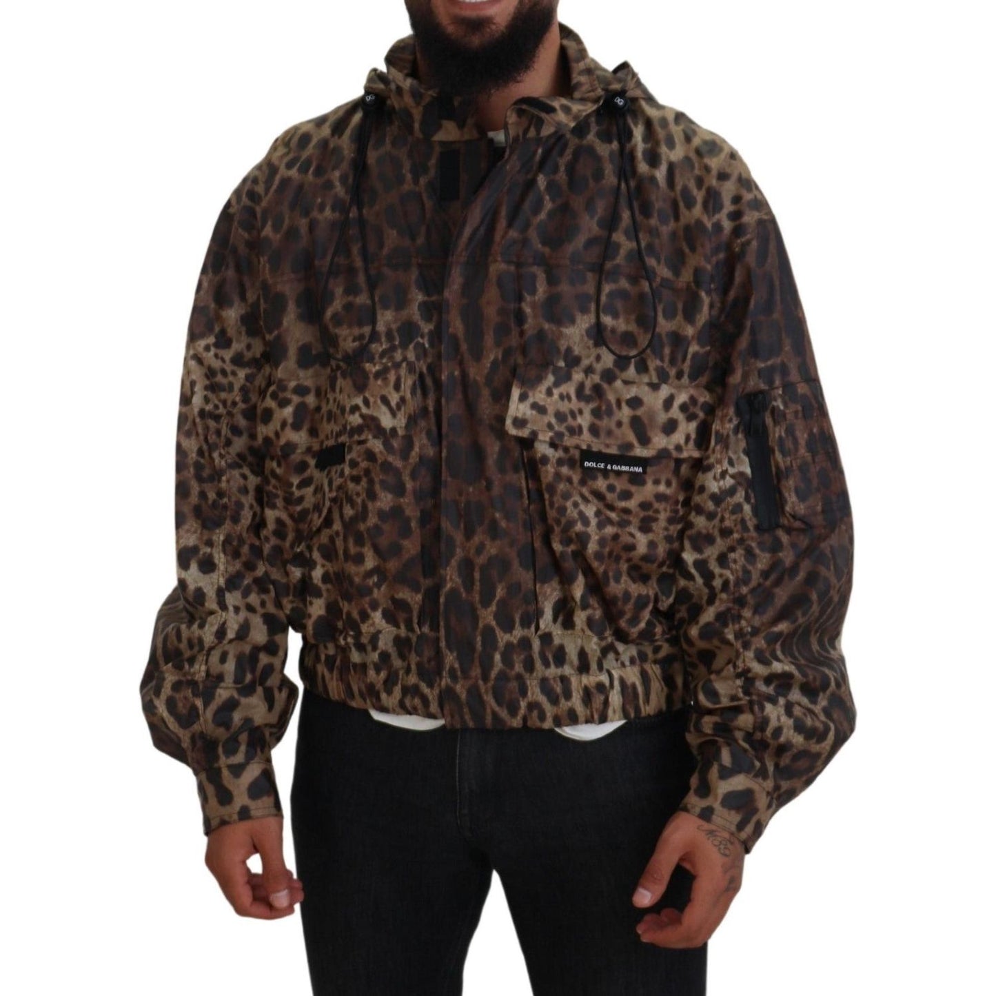 Dolce & Gabbana Elegant Leopard Print Hooded Jacket brown-leopard-print-men-hooded-jacket IMG_4056-4fa83806-011.jpg