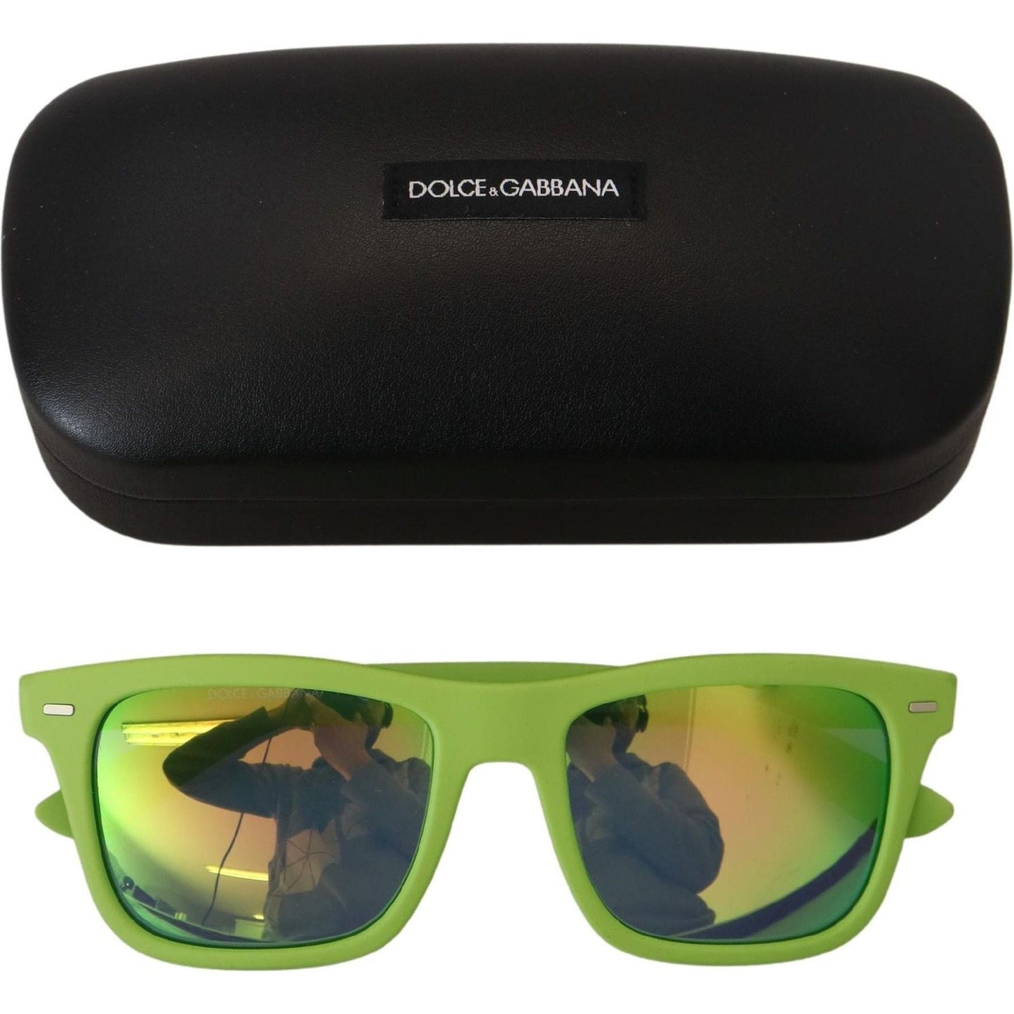 Dolce & Gabbana Acid Green Chic Full Rim Sunglasses green-rubber-full-rim-frame-shades-dg6095-acid-sunglasses