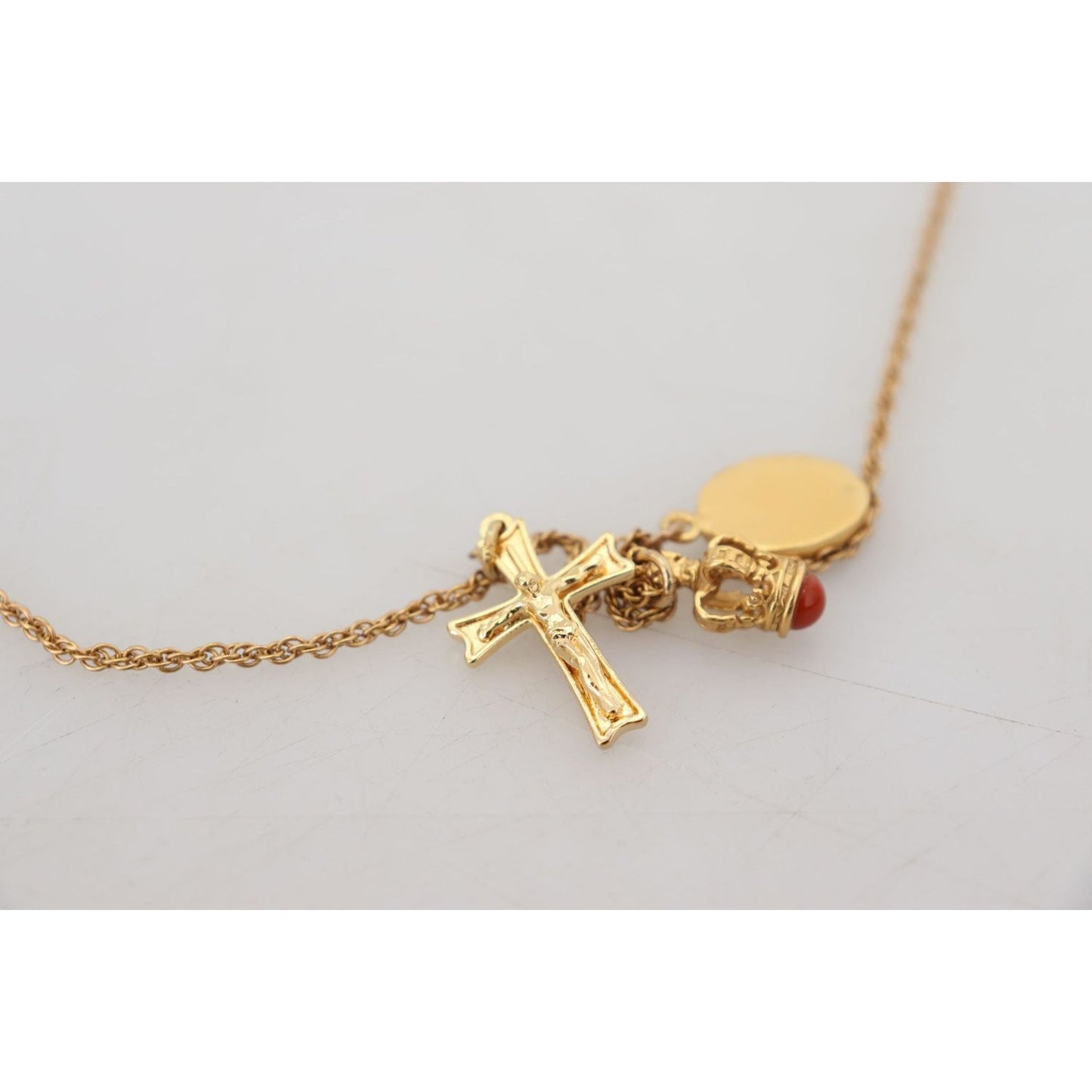 Dolce & Gabbana Elegant Gold Tone Charm Necklace with Cross Pendant gold-brass-chain-religious-cross-pendant-charm-necklace WOMAN NECKLACE IMG_4233-scaled-330a1208-40e.jpg