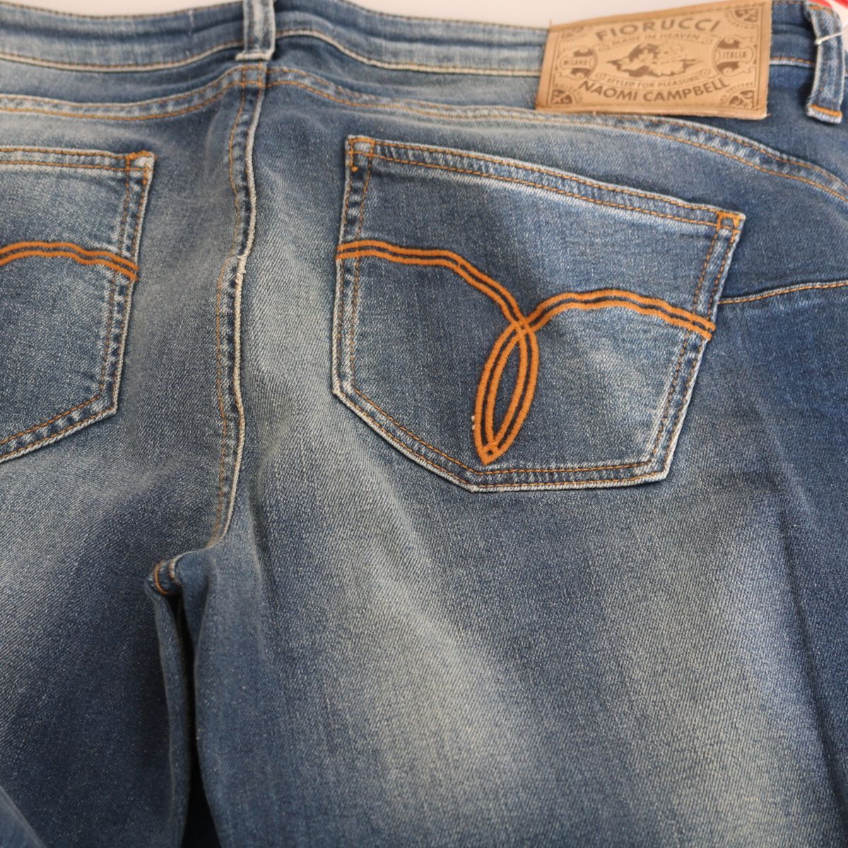 Fiorucci Svelte Mid Waist Slim Jeans in Vintage Blue blue-washed-mid-waist-slim-fit-denim-jeans