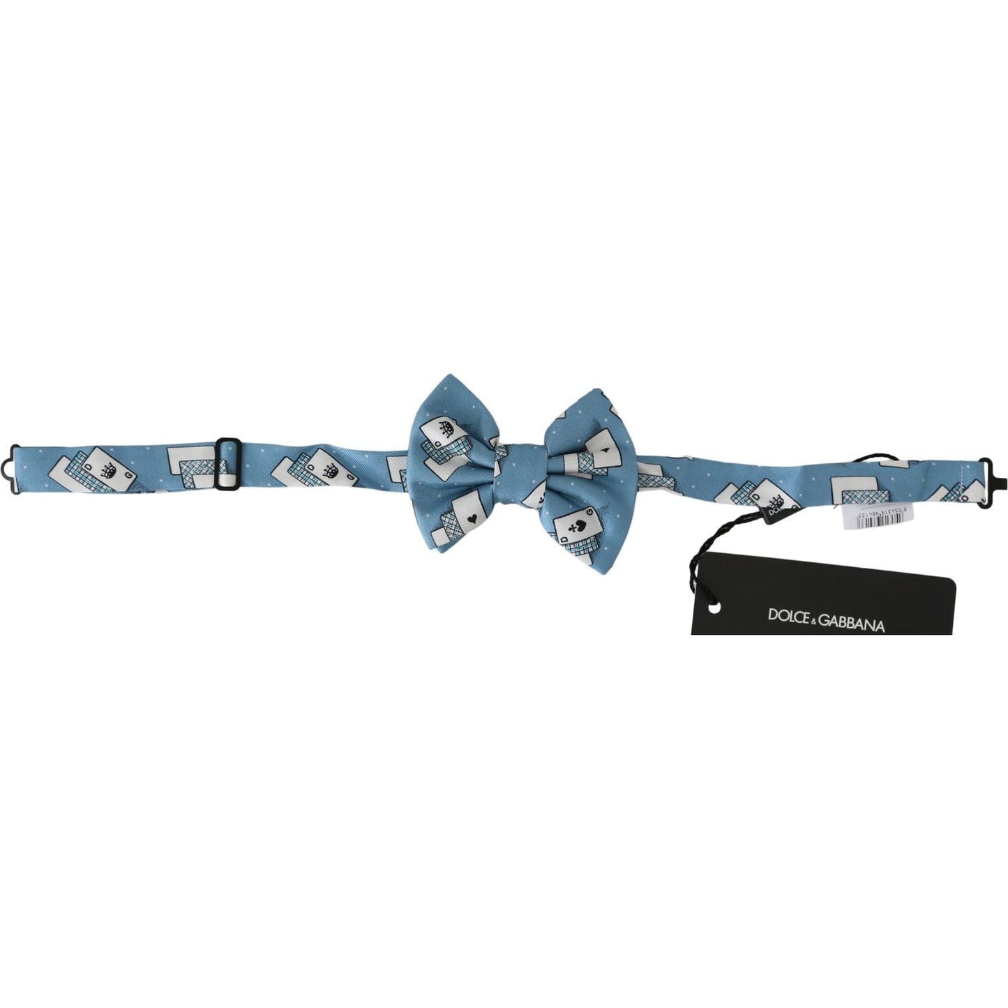 Dolce & Gabbana Elegant Silk Light Blue Bow Tie light-blue-deck-of-cards-adjustable-neck-papillon-bow-tie Bow Tie
