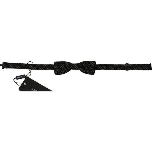 Dolce & Gabbana Elegant Black Polka Dot Silk Bow Tie Bow Tie black-polka-dots-silk-adjustable-neck-papillon-men-bow-tie IMG_4258-scaled.jpg