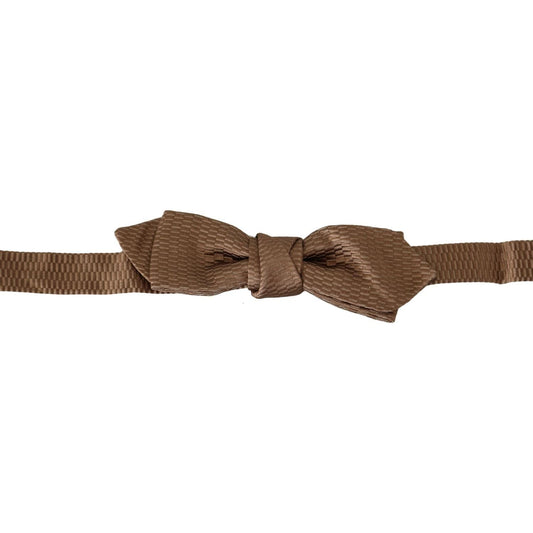 Dolce & Gabbana Elegant Brown Gold Bow Tie Bow Tie men-brown-gold-adjustable-neck-papillon-bow-tie