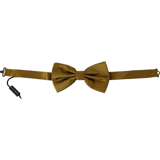Dolce & Gabbana Elegant Mustard Silk Bow Tie Bow Tie yellow-mustard-100-silk-butterfly-papillon-men-bow-tie
