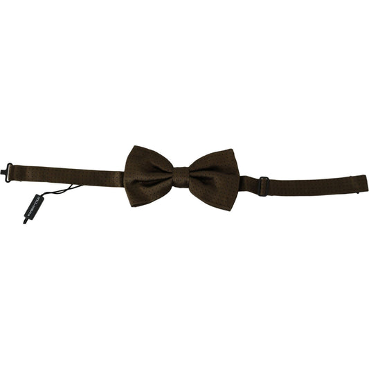 Dolce & Gabbana Elegant Silk Polka Dot Bow Tie Bow Tie brown-polka-dots-silk-adjustable-neck-papillon-men-bow-tie-1