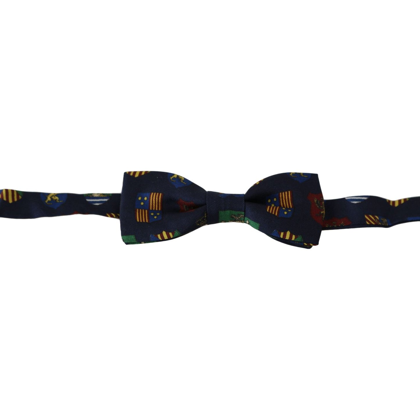 Dolce & Gabbana Exquisite Silk Bow Tie in Blue Flags Print blue-flags-100-silk-adjustable-neck-papillon-men-bow-tie Bow Tie